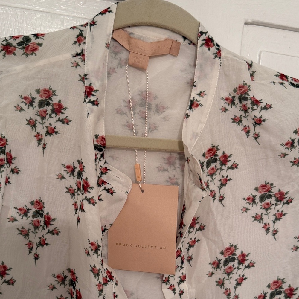 Brock collection shirtdress Floral White Maxi Dress 6 - Picture 5 of 7